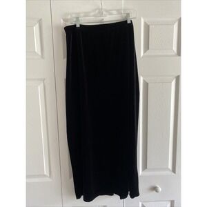Ashley Stewart Womens 1X Velour MIDI Skirt Velvet Event Gala Elastic Waist